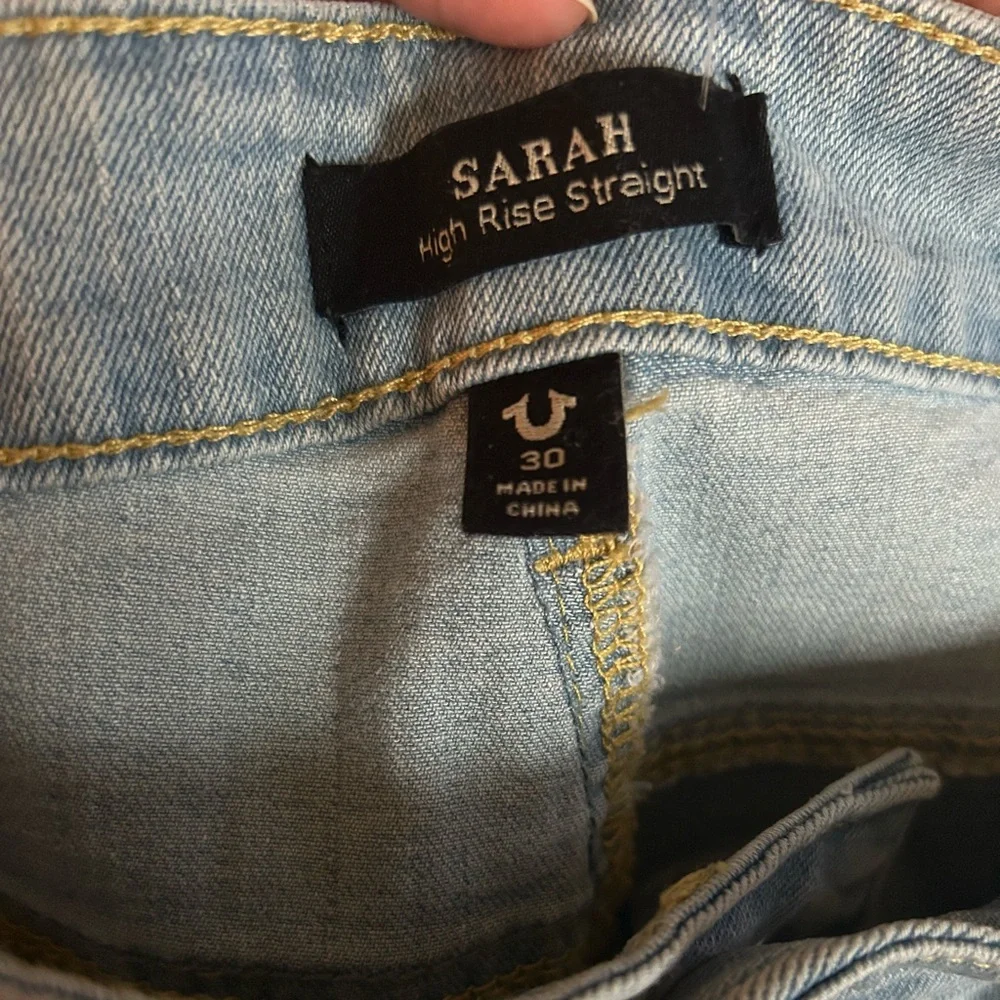 True Religion Sarah High Waist Straight Jeans in Light Endless Wash - Picture 8 of 9